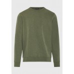 Funky Buddha The Essentials Ανδρική Μακρυμάνικη Μπλούζα με Λαιμόκοψη Χακί