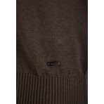 Funky Buddha Ανδρική Πλεκτή Μακρυμάνικη Μπλούζα με Λαιμόκοψη Καφέ