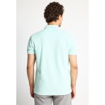 Funky Buddha Ανδρική Κοντομάνικη Μπλούζα Polo Άκουα