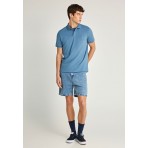 Funky Buddha Ανδρική Κοντομάνικη Μπλούζα Polo Μπλε