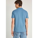 Funky Buddha Ανδρική Κοντομάνικη Μπλούζα Polo Μπλε