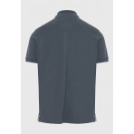 Funky Buddha Ανδρική Κοντομάνικη Μπλούζα Polo Γκρι Σκούρο