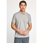 Funky Buddha Ανδρική Κοντομάνικη Μπλούζα Polo Γκρι