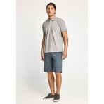 Funky Buddha Ανδρική Κοντομάνικη Μπλούζα Polo Γκρι