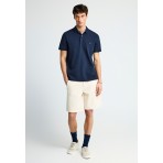 Funky Buddha Ανδρική Κοντομάνικη Μπλούζα Polo Μπλε Σκούρο