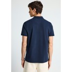Funky Buddha Ανδρική Κοντομάνικη Μπλούζα Polo Μπλε Σκούρο