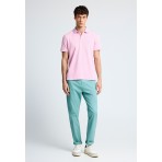 Funky Buddha Ανδρική Κοντομάνικη Μπλούζα Polo Ροζ