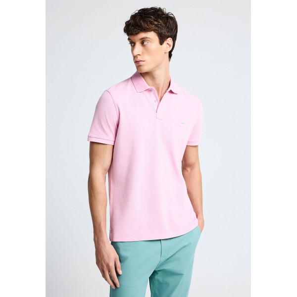 Funky Buddha Ανδρική Μπλούζα Με Γιακά Πόλο (FBM013-001-11-PINK-MIST)