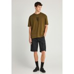 Funky Buddha Ανδρική Βερμούδα Cargo Μαύρη