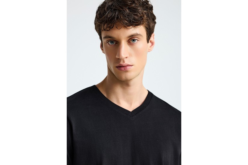 Funky Buddha The Basics Collection Ανδρικό Κοντομάνικο T-Shirt Μαύρο