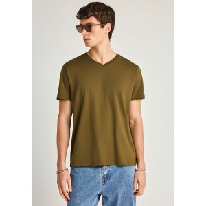 Funky Buddha The Basics Collection V-Neck T-Shirt Ανδρικό (FBM013-002-04-DUSTY-OLIVE)
