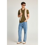 Funky Buddha The Basics Collection Ανδρικό Κοντομάνικο T-Shirt Λαδί