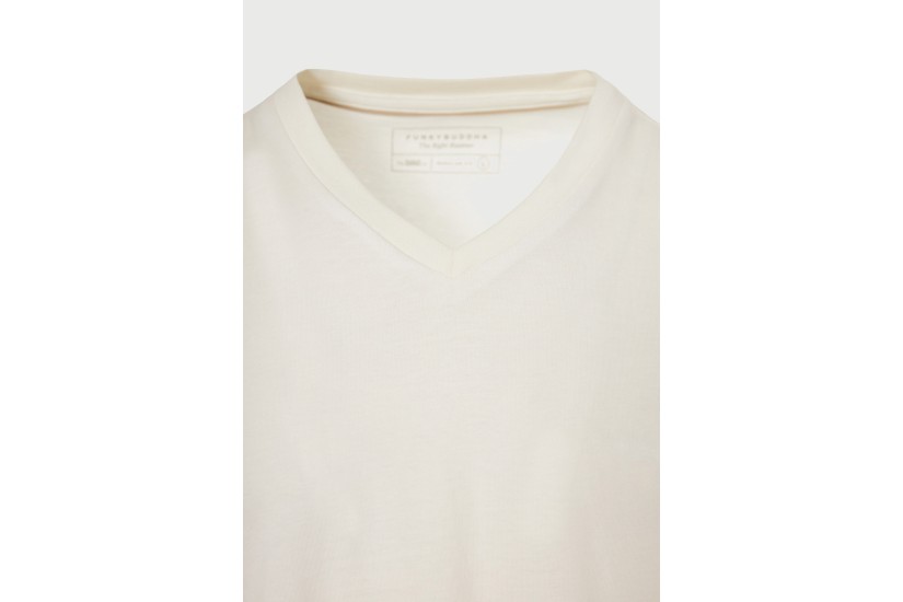 Funky Buddha The Basics Collection Ανδρικό Κοντομάνικο T-Shirt Εκρού