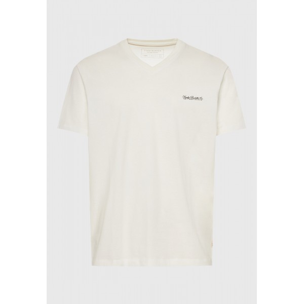 Funky Buddha T-Shirt Με V Λαιμόκοψη - The Basics Collection (FBM013-002-04-OFF-WHITE)