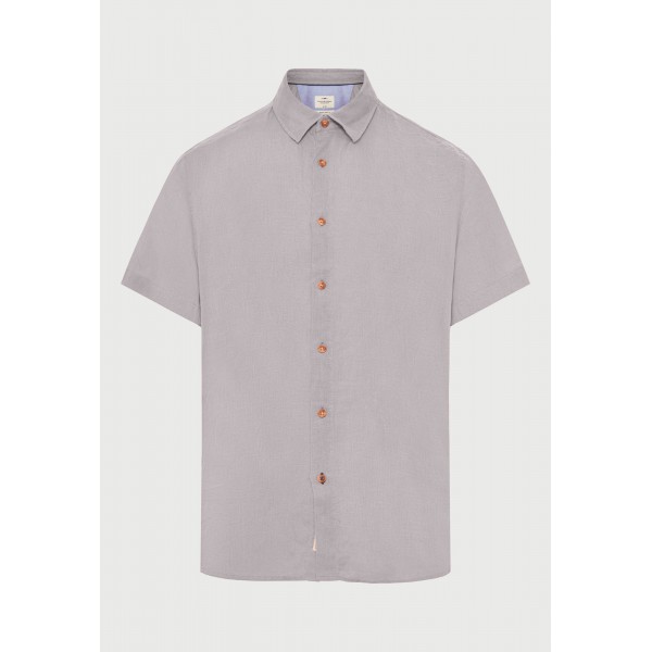 Funky Buddha The Essentials Linen Πουκάμισο Κοντομάνικο Ανδρικό (FBM013-002-05-GREY)