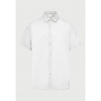 Funky Buddha The Essentials Ανδρικό Κοντομάνικο Λινό Πουκάμισο Λευκό