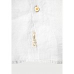 Funky Buddha The Essentials Ανδρικό Κοντομάνικο Λινό Πουκάμισο Λευκό