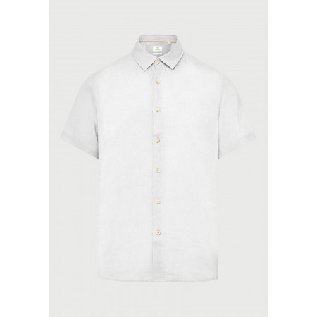 Funky Buddha The Essentials Ανδρικό Κοντομάνικο Λινό Πουκάμισο Λευκό