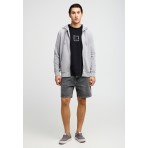 Funky Buddha The Essentials Ανδρική Βαμβακερή Ζακέτα με Κουκούλα Γκρι