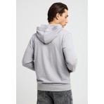 Funky Buddha The Essentials Ανδρική Βαμβακερή Ζακέτα με Κουκούλα Γκρι