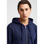 Funky Buddha The Essentials Ανδρική Βαμβακερή Ζακέτα με Κουκούλα Μπλε Σκούρο