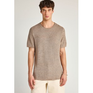 Funky Buddha Πλεκτό T-Shirt Ανδρικό (FBM013-002-09-CIGAR-MEL)