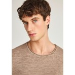 Funky Buddha Ανδρικό Πλεκτό Κοντομάνικο T-Shirt Πουρό