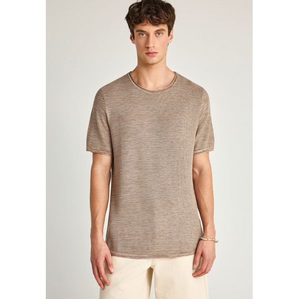 Funky Buddha Ανδρικό  Πλεκτό Με Κοντό Μανίκι (FBM013-002-09-CIGAR-MEL)