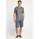 Funky Buddha Ανδρικό Πλεκτό Κοντομάνικο T-Shirt Γκρι