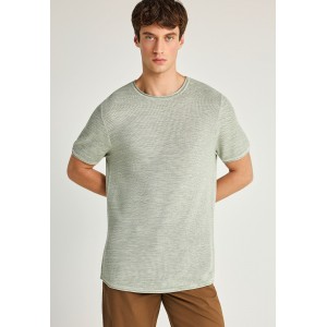 Funky Buddha Πλεκτό T-Shirt Ανδρικό (FBM013-002-09-SAGE-GREEN-MEL)