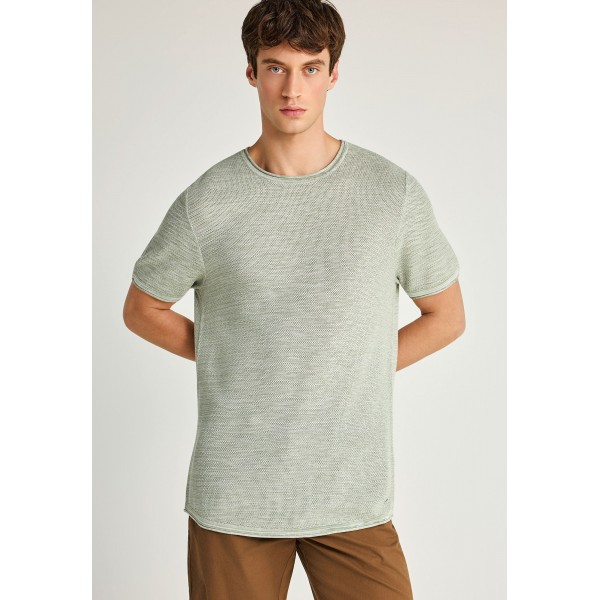 Funky Buddha Ανδρικό  Πλεκτό Με Κοντό Μανίκι (FBM013-002-09-SAGE-GREEN-MEL)