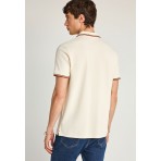 Funky Buddha Ανδρική Κοντομάνικη Μπλούζα Polo Εκρού