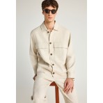 Funky Buddha Ανδρικό Casual Μπουφάν Εκρού