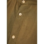 Funky Buddha The Essentials Ανδρικό Μακρυμάνικο Λινό Πουκάμισο Χακί