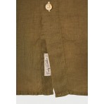 Funky Buddha The Essentials Ανδρικό Μακρυμάνικο Λινό Πουκάμισο Χακί