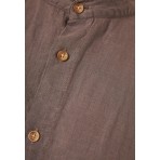 Funky Buddha The Essentials Ανδρικό Μακρυμάνικο Λινό Πουκάμισο Καφέ