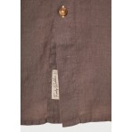 Funky Buddha The Essentials Ανδρικό Μακρυμάνικο Λινό Πουκάμισο Καφέ