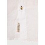 Funky Buddha The Essentials Ανδρικό Μακρυμάνικο Λινό Πουκάμισο Λευκό