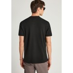 Funky Buddha Ανδρική Κοντομάνικη Μπλούζα Polo Μαύρη