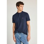 Funky Buddha Ανδρική Κοντομάνικη Μπλούζα Polo Μπλε Σκούρο