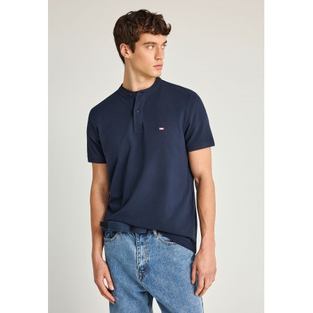 Funky Buddha Ανδρική Κοντομάνικη Μπλούζα Polo Μπλε Σκούρο