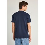 Funky Buddha Ανδρική Κοντομάνικη Μπλούζα Polo Μπλε Σκούρο