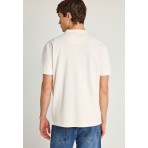 Funky Buddha Ανδρική Κοντομάνικη Μπλούζα Polo Εκρού