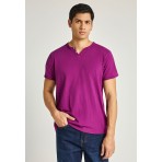 Funky Buddha The Essentials Ανδρικό Κοντομάνικο T-Shirt Ματζέντα