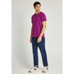 Funky Buddha The Essentials Ανδρικό Κοντομάνικο T-Shirt Ματζέντα