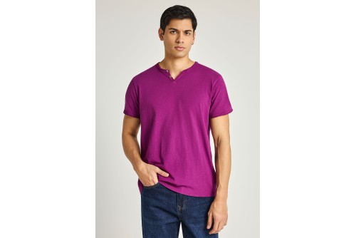 Funky Buddha The Essentials V-Neck T-Shirt Ανδρικό (FBM013-004-04-GRAPE-JUICE)
