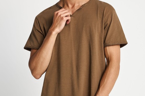 Funky Buddha Ανδρική Μπλούζα Κοντό Μανίκι Basic (FBM013-004-04-WOOD)