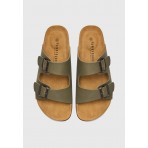 Funky Buddha Leather Σανδάλια (FBM013-004-08-SAGE-GREEN)