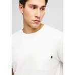 Funky Buddha Ανδρικό Κοντομάνικο T-Shirt Εκρού