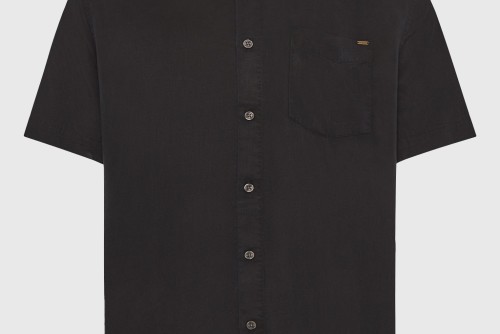 Funky Buddha Basic Lyocell Πουκάμισο Κοντομάνικο Ανδρικό (FBM013-005-05-BLACK)